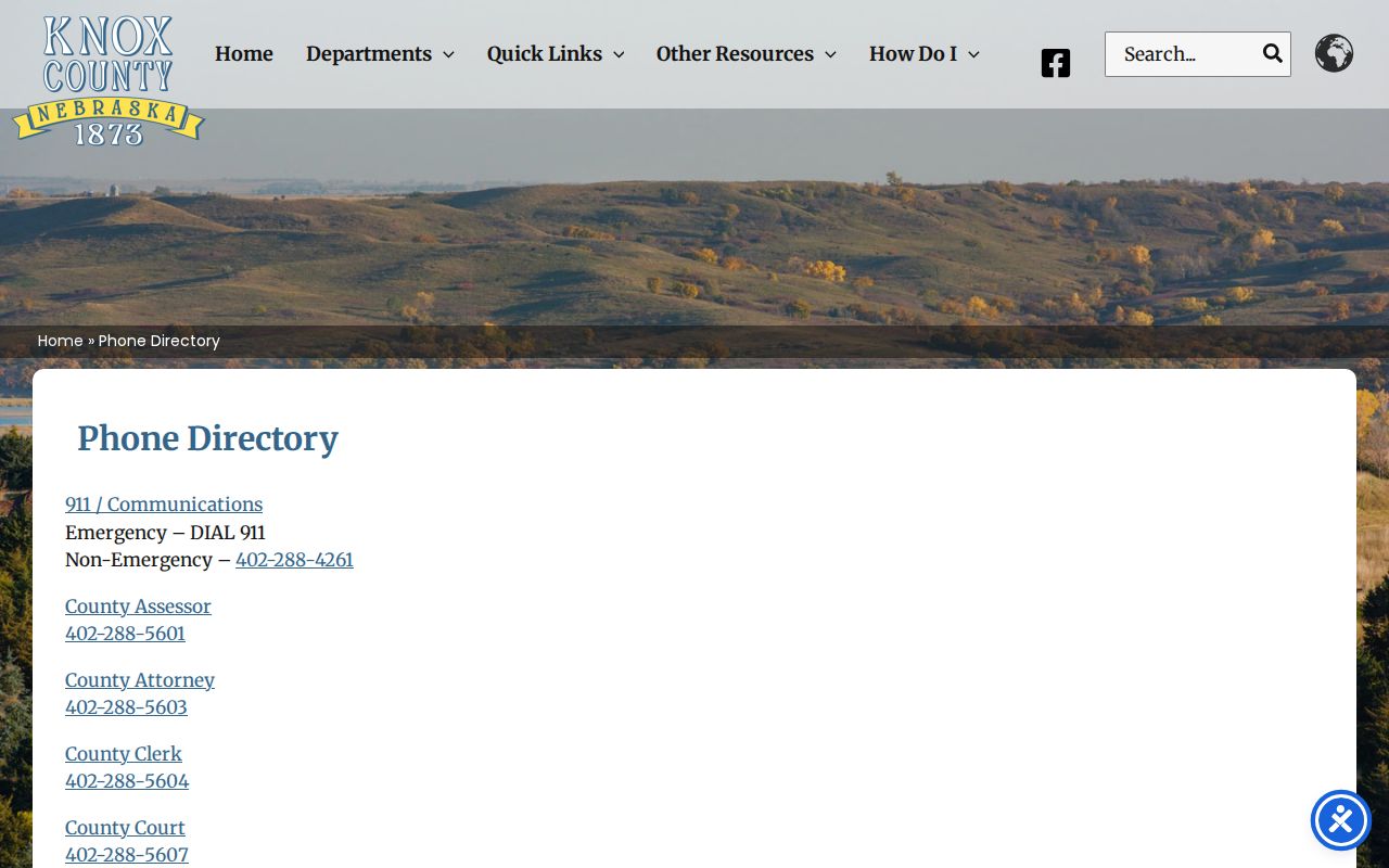 Knox County criminal record office phone directory