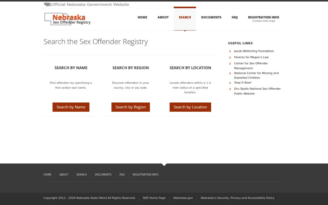 Knox County sex offender registry name region and location search form